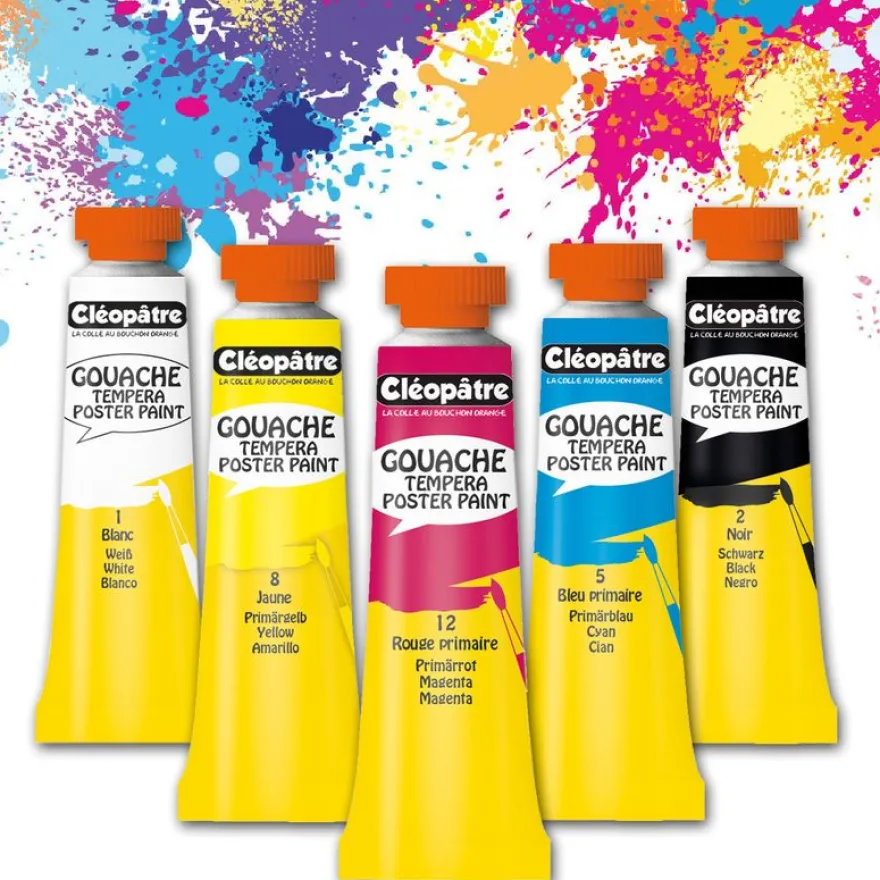 Cléopâtre NÉFERTARI - Pack de 5 gouaches - couleurs primaires - 10 ml