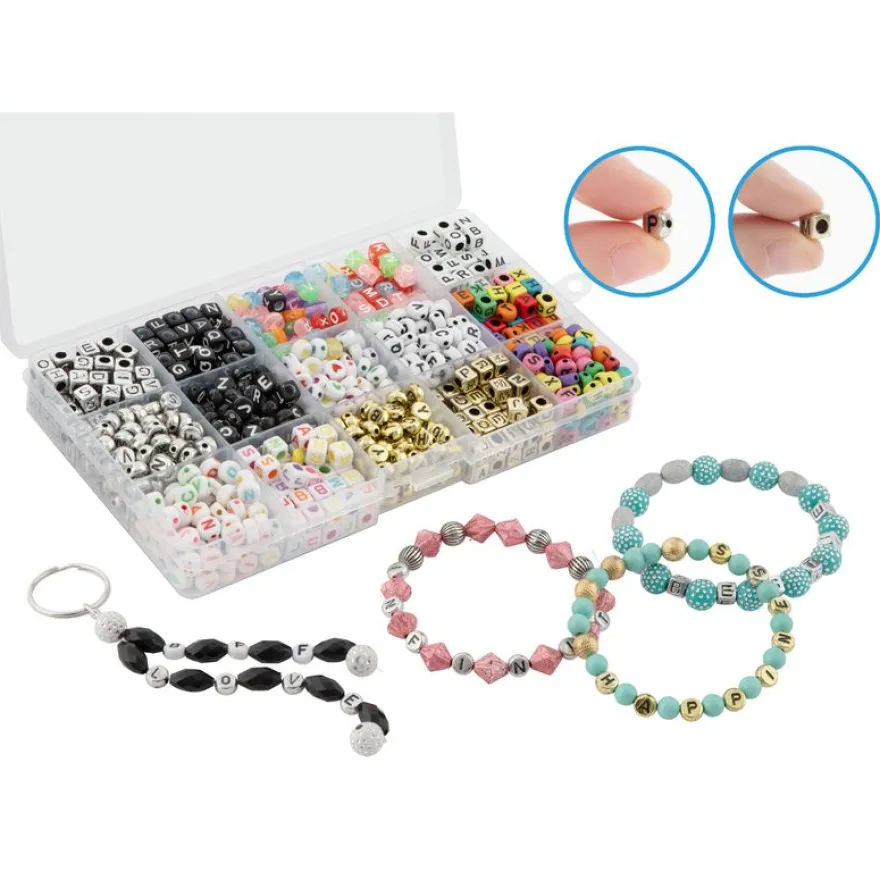 Coffret de perles alphabet - 15 COULEURS