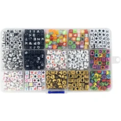 Coffret de perles alphabet - 15 COULEURS