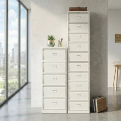 Colonne à clapets - L41 x H198 x P35 - 10 clapets - beige