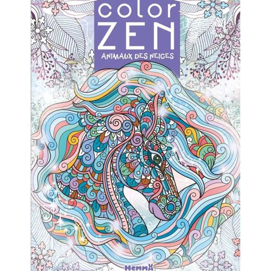 Color Zen - Animaux des neiges - livre à colorier