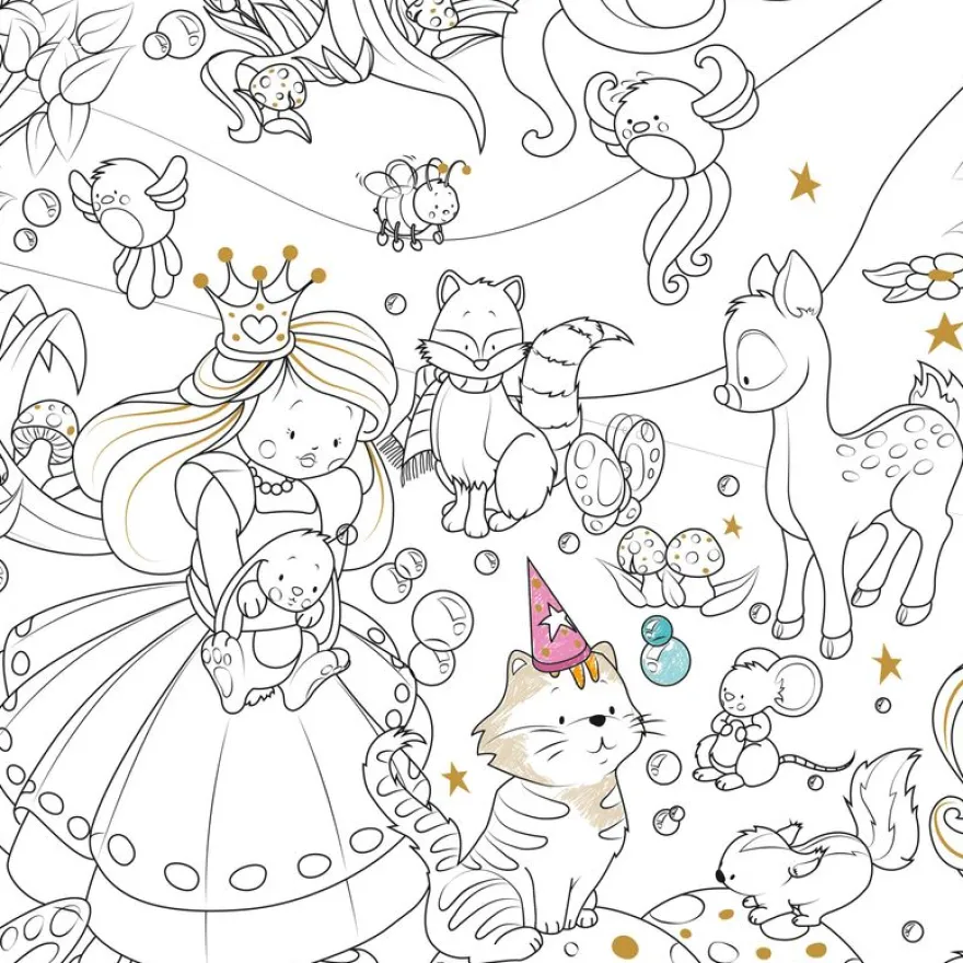Coloriage géant Monde Féérique - 80 x 120 cm - Bouchut