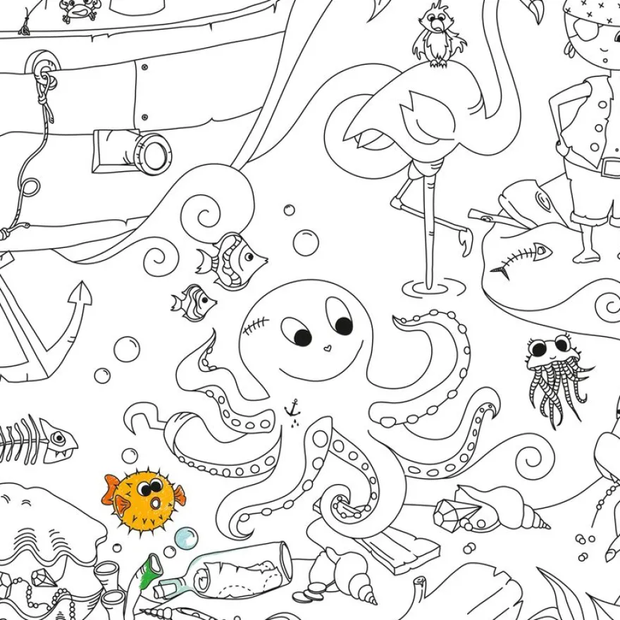 Coloriage géant Pirates - 80 x 120 cm - Bouchut