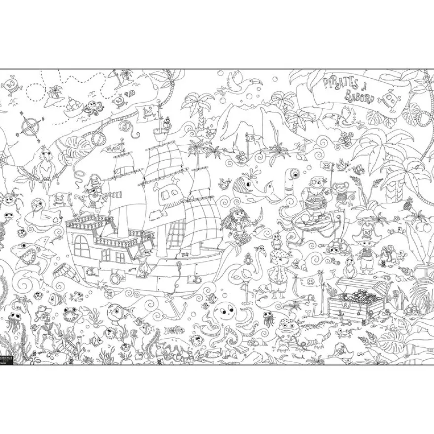 Coloriage géant Pirates - 80 x 120 cm - Bouchut