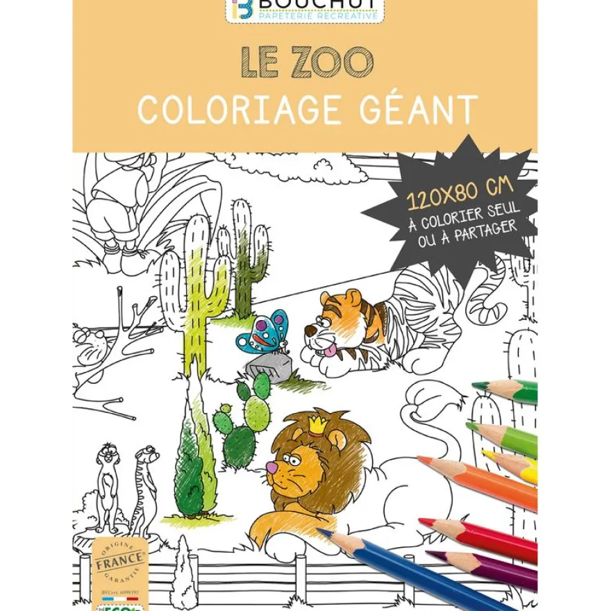 Coloriage géant Zoo - 80 x 120 cm - Bouchut