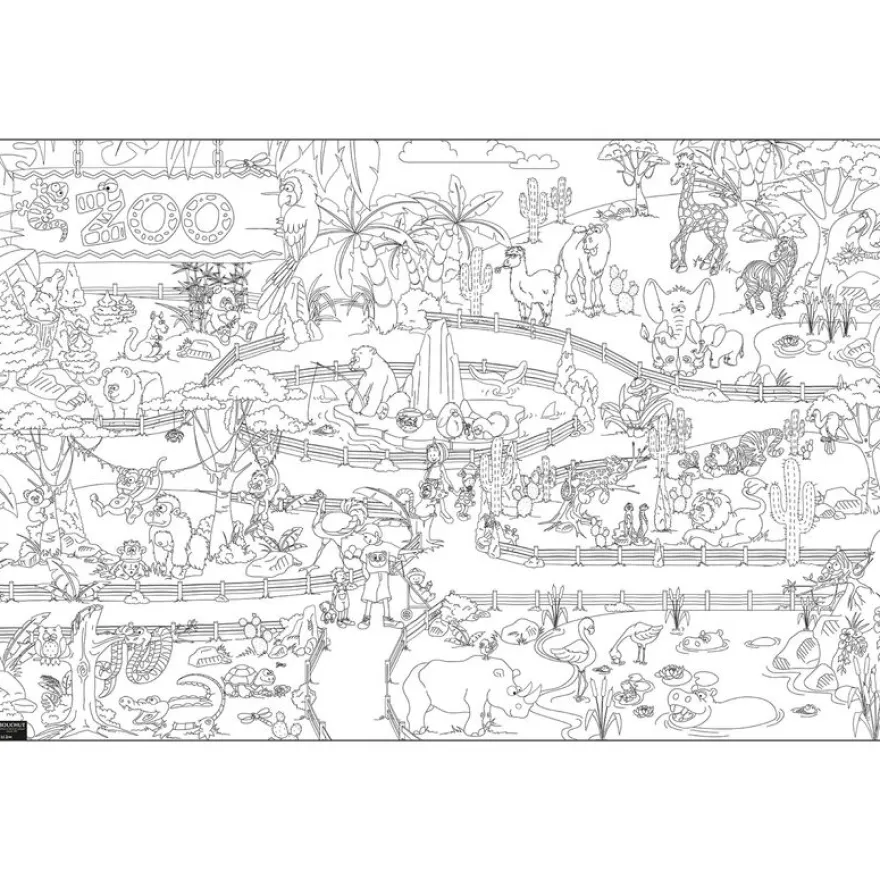 Coloriage géant Zoo - 80 x 120 cm - Bouchut