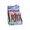 Colorino School - Stylo à bille effaçable fleurs - encre gel - bleu - avec gomme