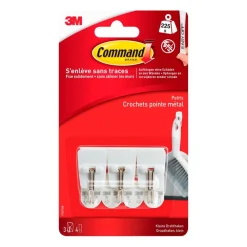 Command - Pack de 3 crochets et 4 languettes pointe métal