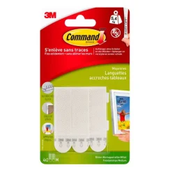 Command - Pack de 4 languettes accroche tableaux blanches - taille moyenne