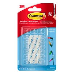 Command - Pack de 20 Clips décoratifs avec 24 languettes transparentes