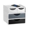 Confort by CEP - Mini module de classement - 2 petits tiroirs et 2 grands - gris minéral