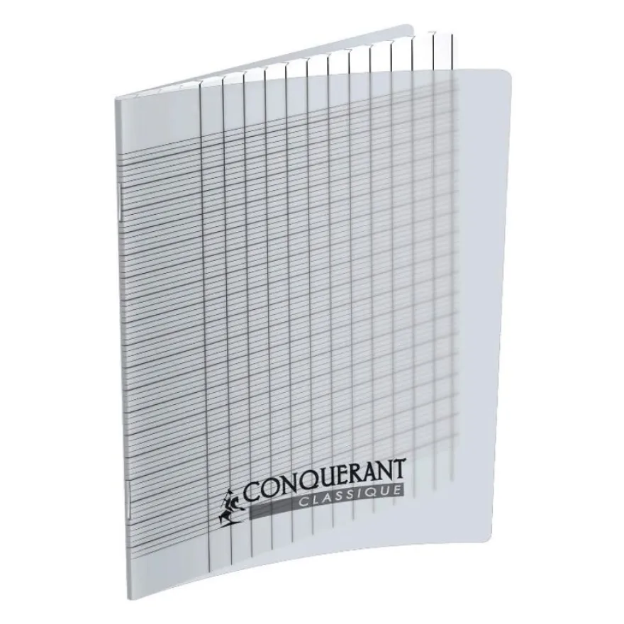 Conquérant - Cahier pour déficients visuels - 17 x 22 cm - 96 pages - grands carreaux (Seyes) - transparent