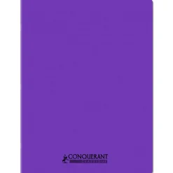 Conquérant Classique - Cahier polypro 24 x 32 cm - 96 pages - petits carreaux (5x5) - Violet