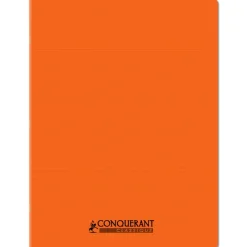 Conquérant Classique - Cahier polypro 24 x 32 cm - 96 pages - petits carreaux (5x5) - Orange