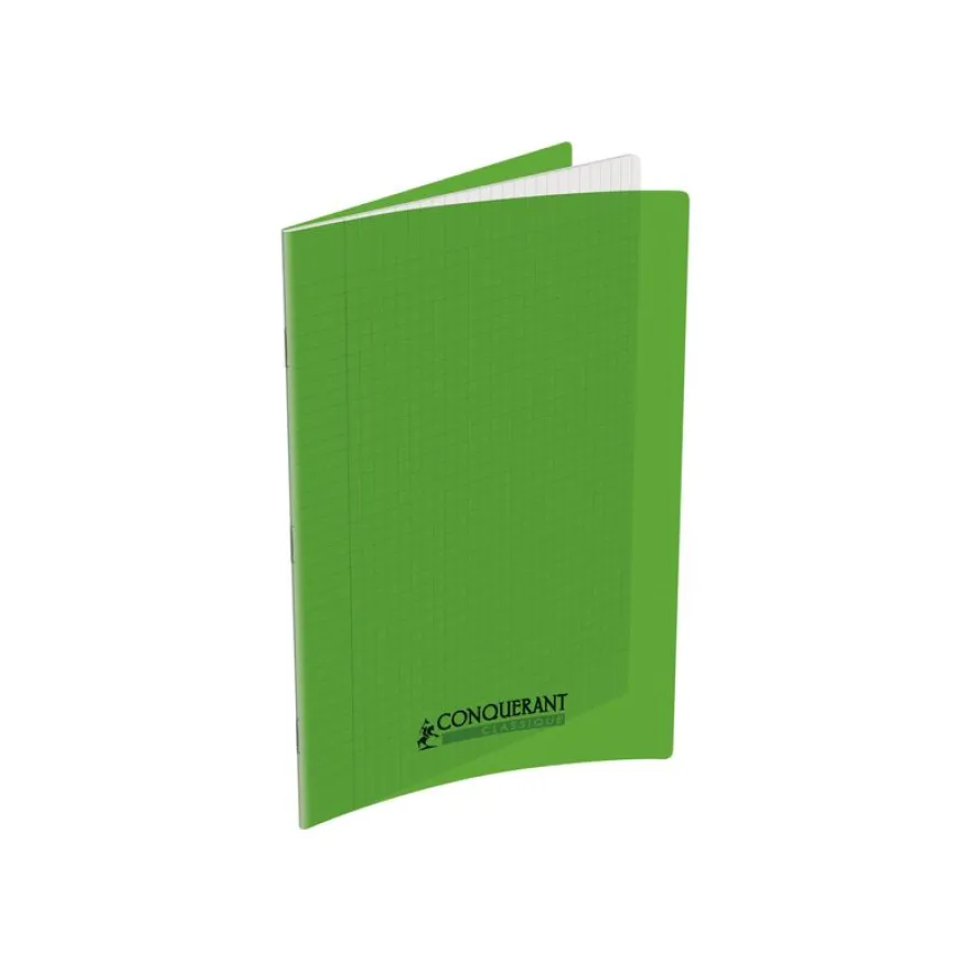 Conquérant Classique - Cahier polypro A4 (21x29,7cm) - 96 pages - grands carreaux (Seyes) - vert