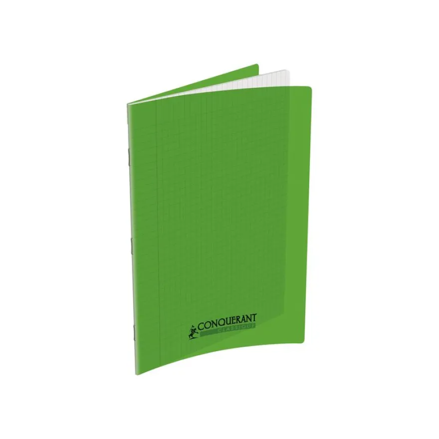 Conquérant Classique - Cahier polypro A4 (21x29,7cm) - 48 pages - grands carreaux (Seyes) - vert