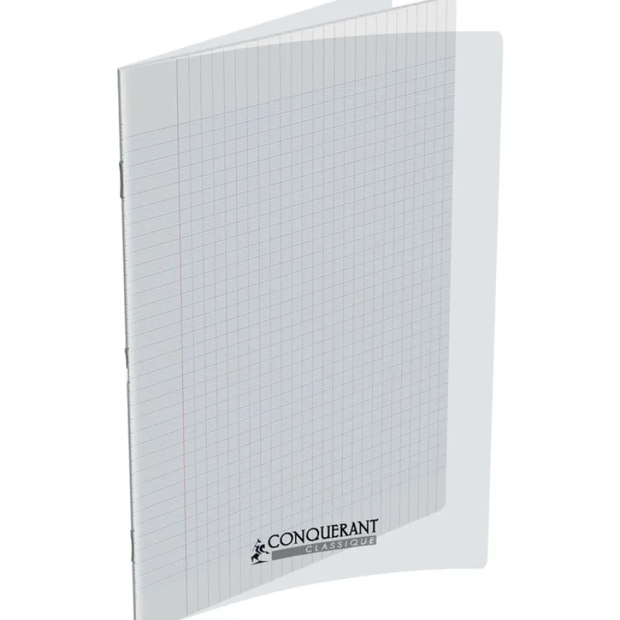 Conquérant Classique - Cahier polypro 24 x 32 cm - 140 pages - grands carreaux (Seyes) - transparent