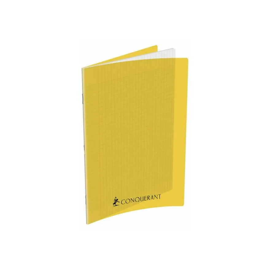Conquérant Sept - Cahier polypro 24 x 32 cm - 192 pages - grands carreaux (Seyes) - jaune