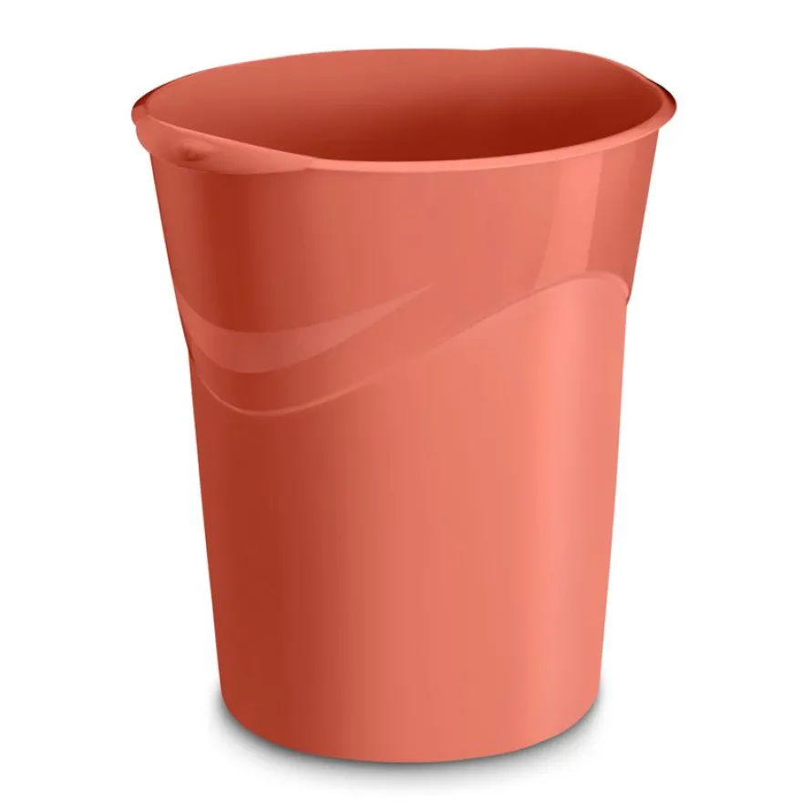 Corbeille à papier CEP Terra Nova – Coloris terracotta – 14 L en plastique recyclé