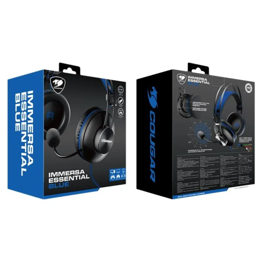 COUGAR IMMERSA ESSENTIAL - casque filaire avec micro - noir et bleu