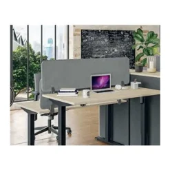 Écran de séparation acoustique pour bureau (sans support de fixation) - L140 x h40 cm - gris chiné