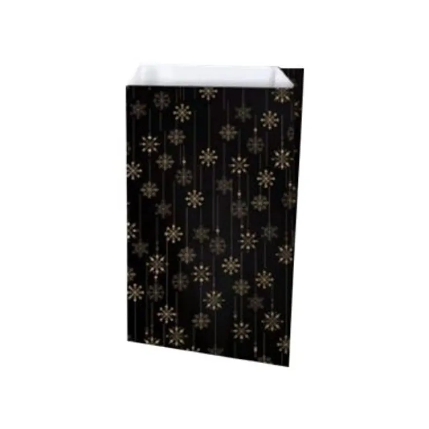 Créastyl - 150 Sacs cadeau kraft - 18 cm x 6 cm x 35 cm - noir/or