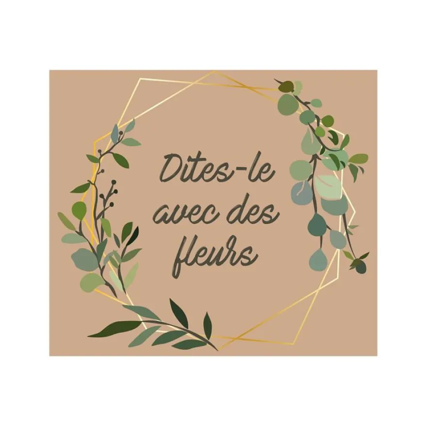 Créastyl Multi - Étiquettes cadeau "Dites le avec des fleurs" - 4 cm x 3.5 cm