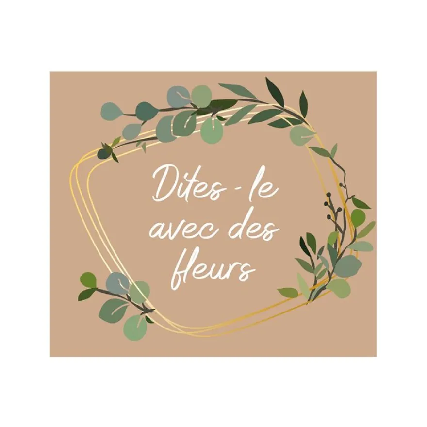 Créastyl Multi - Étiquettes cadeau "Dites le avec des fleurs" - 4 cm x 3.5 cm