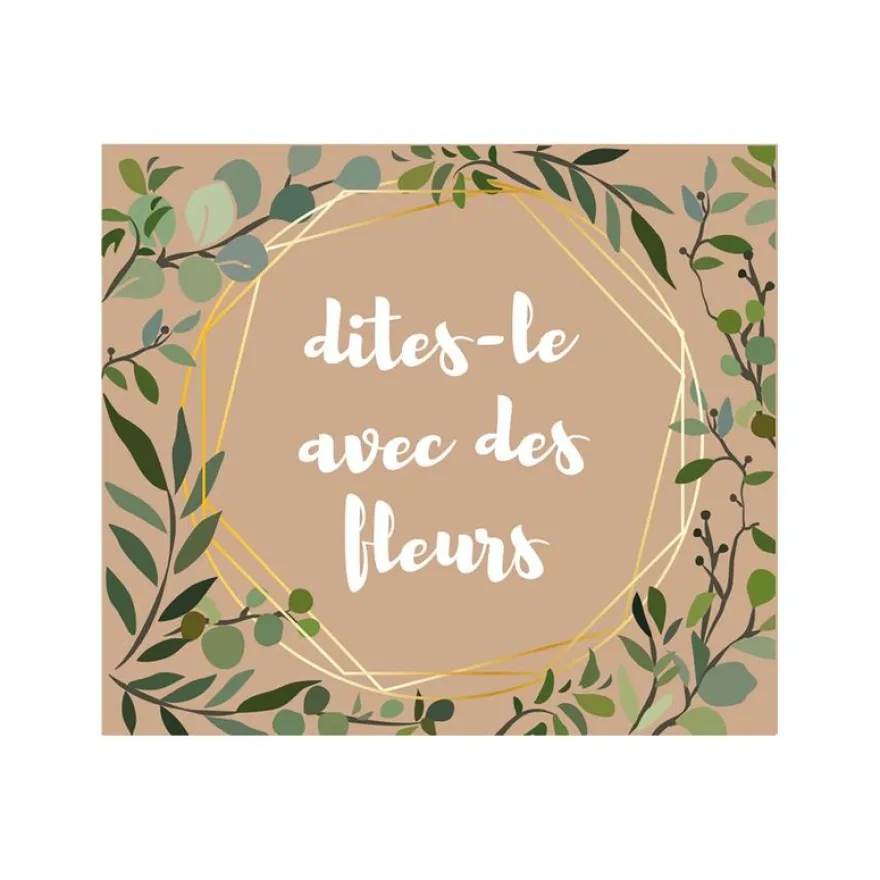 Créastyl Multi - Étiquettes cadeau "Dites le avec des fleurs" - 4 cm x 3.5 cm