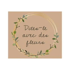 Créastyl Multi - Étiquettes cadeau "Dites le avec des fleurs" - 4 cm x 3.5 cm