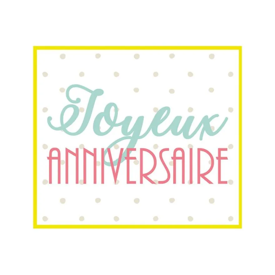 Créastyl Simple - Étiquettes cadeau "joyeux anniversaire" - 4 cm x 3.5 cm