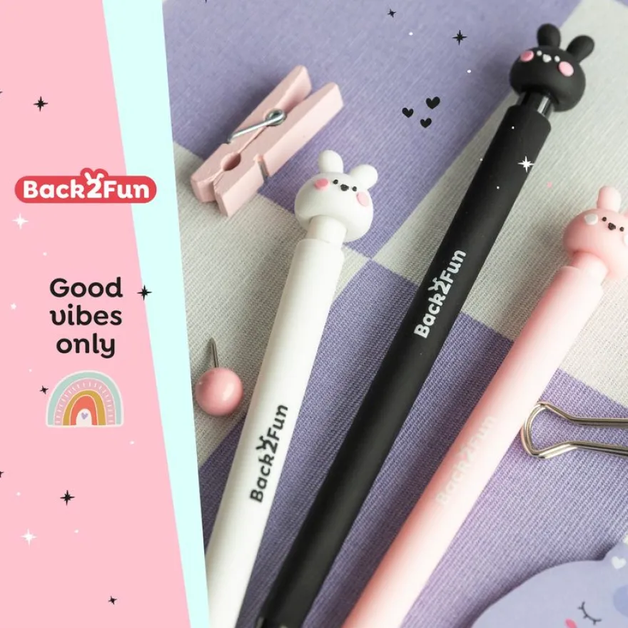 Crayon mécanique 0,5 mm 2B Back2Fun - tête lapin - design ludique - recharge 12 mines incluse