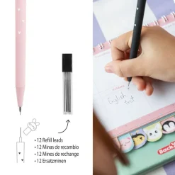 Crayon mécanique 0,5 mm 2B Back2Fun - tête lapin - design ludique - recharge 12 mines incluse
