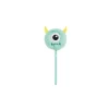 Crayon turquoise avec pompon monstre - œil brodé et cornes en feutre - design ludique Back2Fun