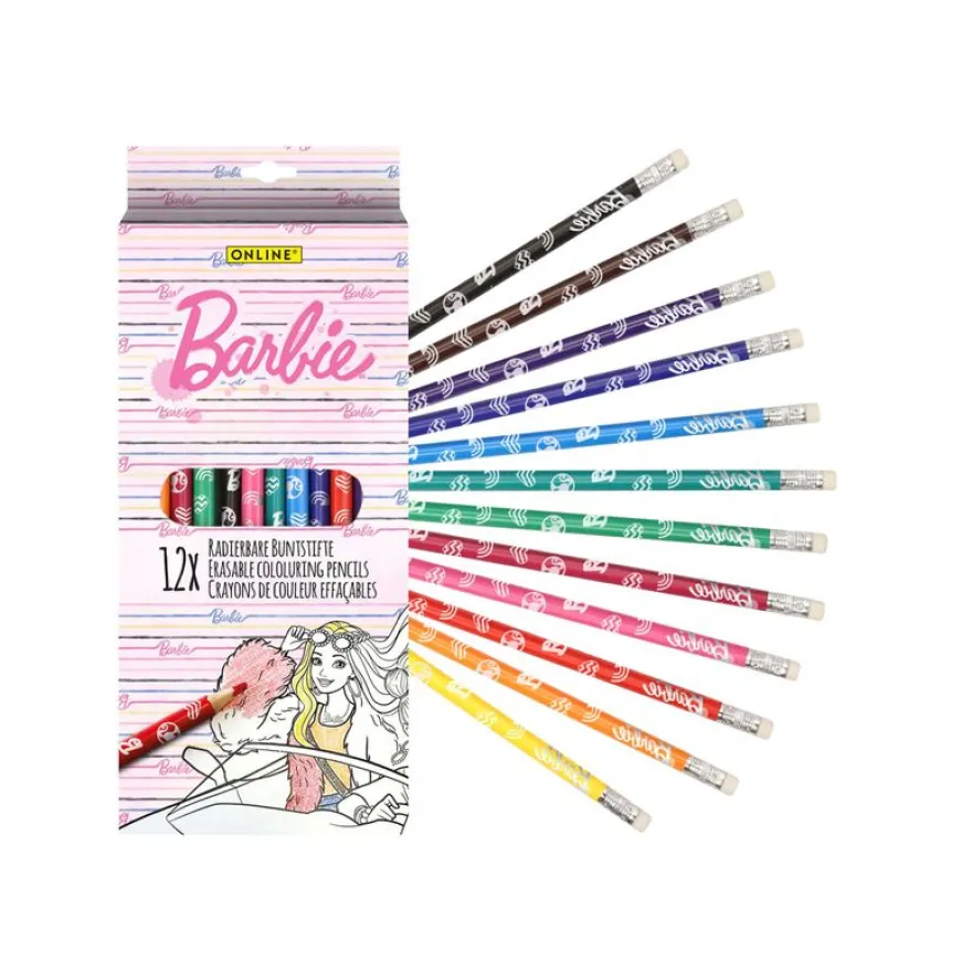 Crayons de couleurs effaçables Barbie