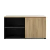 Crédence ITALIC - 1 porte et 1 tiroir - anthracite et imitation chêne du bocage
