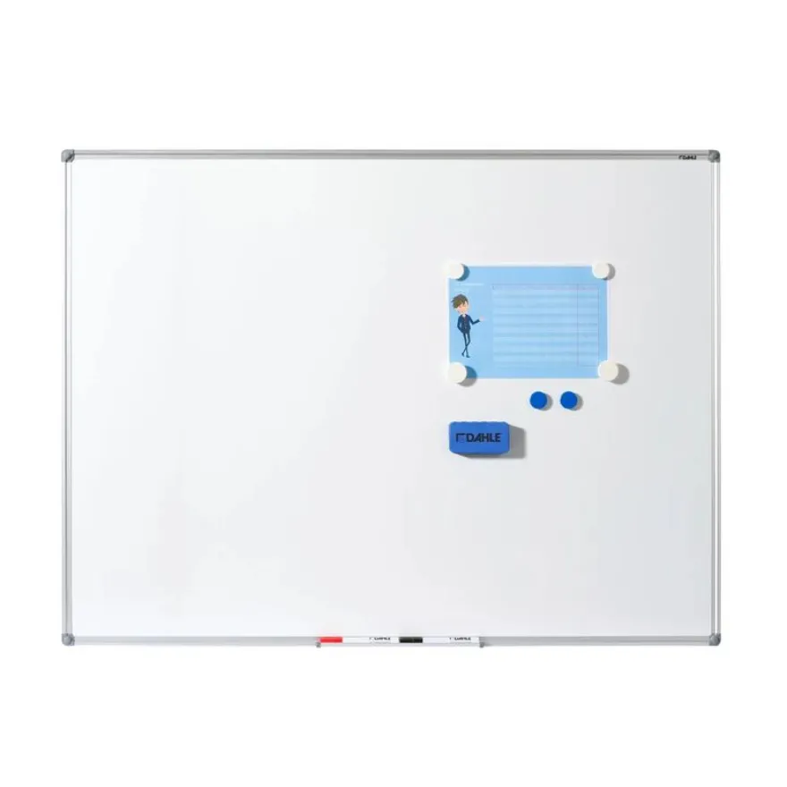 DAHLE - Tableau blanc laqué 60 x 90 cm - magnétique - cadre alu renforcé