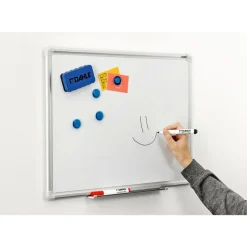 DAHLE - Tableau blanc laqué 90 x 120 cm - magnétique - cadre alu renforcé
