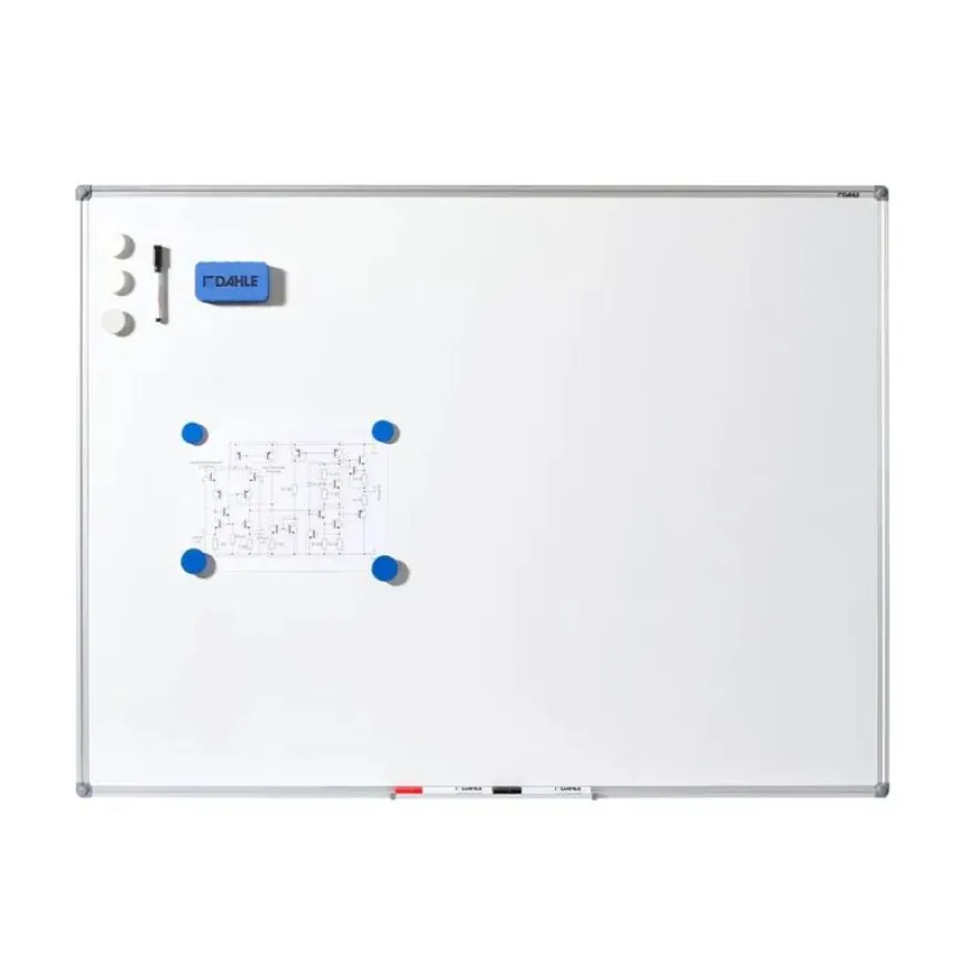DAHLE - Tableau blanc laqué 120 x 180 cm - magnétique - cadre alu renforcé