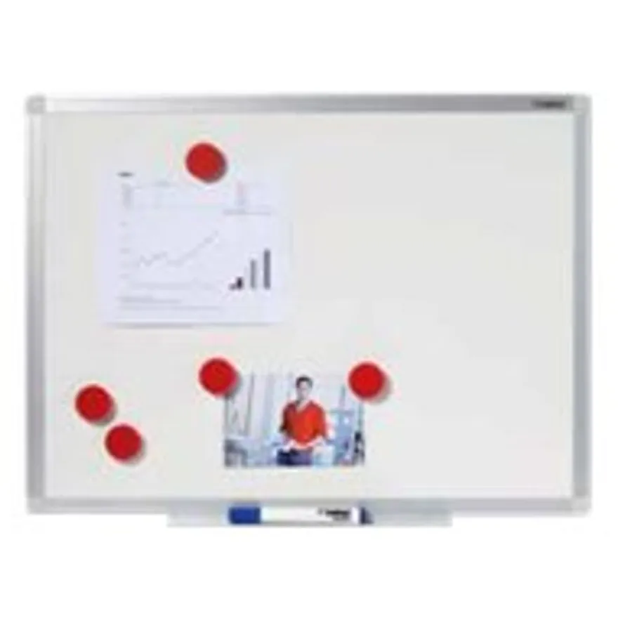DAHLE - Tableau blanc émaillé 100 x 150 cm - magnétique - cadre alu renforcé