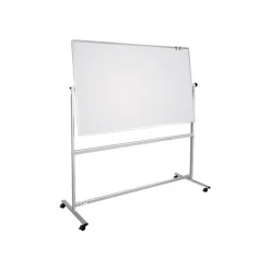 DAHLE - Tableau pivotant blanc laqué - 2 côtés magnétiques - 120 x 180 cm - 4 roues