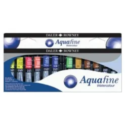 Daler-Rowney Aquafine - 12 tubes d'aquarelle - 8 ml - couleurs assorties