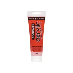Daler-Rowney Graduate 500 - Peinture acrylique - 120 ml - rouge cadium