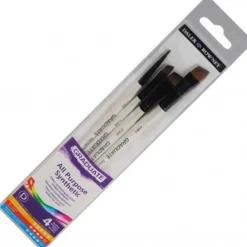 Daler-Rowney Graduate - Pack de 4 pinceaux plats - poil synthétique