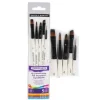 Daler-Rowney Graduate - Pack de 5 pinceaux synthétiques - plat, ombreur biseauté, nuanceur de ciseau - taille : 4, 8, 3/8, 1/4