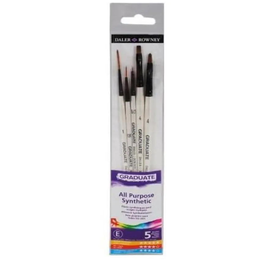 Daler-Rowney Graduate - Pack de 5 pinceaux - poil synthétique