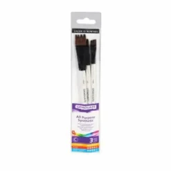 Daler-Rowney Graduate - Pack de 3 pinceaux synthétiques - peigne plat, peigne Filbert, peigne d'angle - taille : 6, 3/8, 3/4