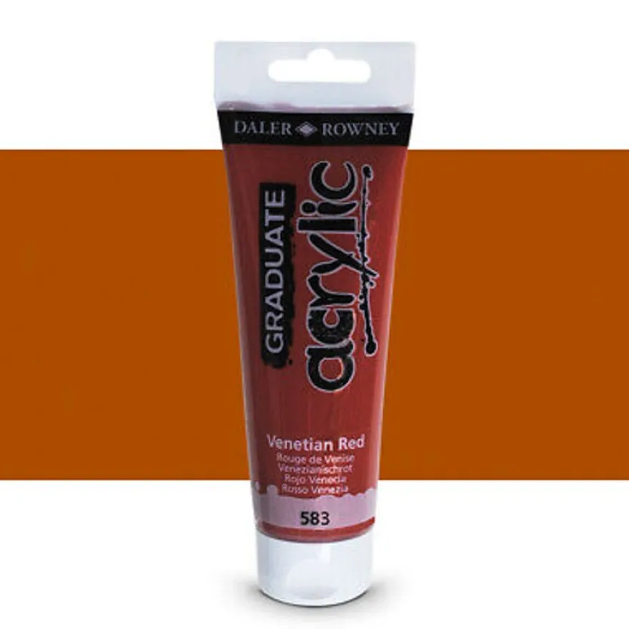 Daler-Rowney Graduate - Peinture acrylique - rouge vénitien - 120 ml