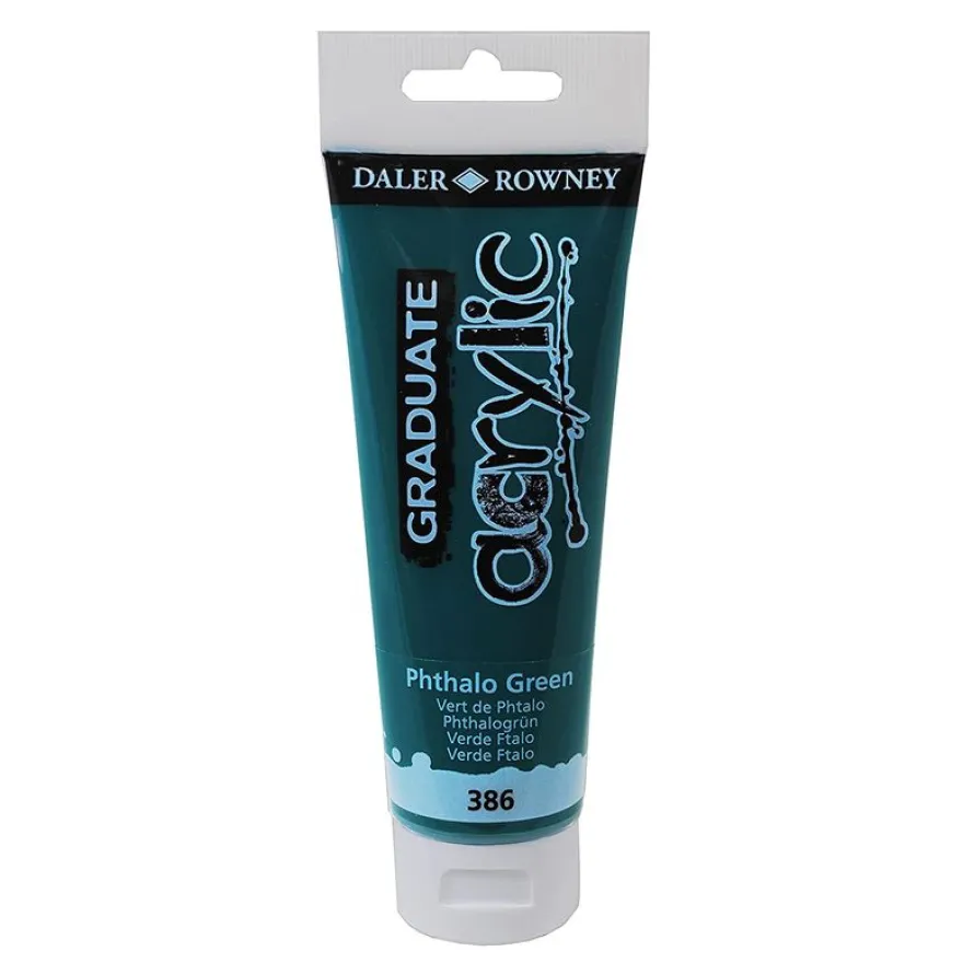 Daler-Rowney Graduate - Peinture acrylique - vert phtalo - 120 ml