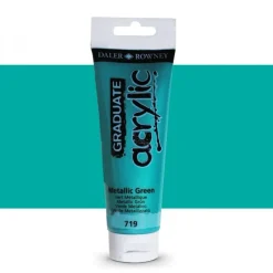Daler-Rowney Graduate - Peinture acrylique - vert métallique - 120 ml